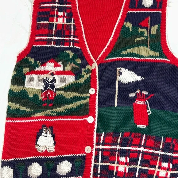Vintage Pendleton Golf Sweater Vest Large Knockabouts Jacket Red - Picture 2 of 8